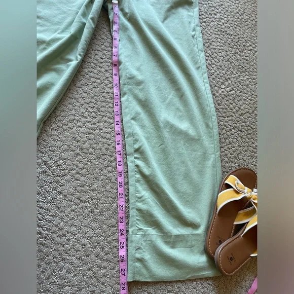 Green wide leg linen pants - Picture 8 of 10